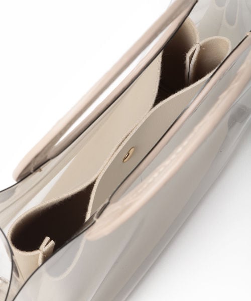 mysty woman（ミスティウーマン）の「型押しハンドルＰＶＣバッグ（バッグ・クリア×モカ/ブラック×アイボリー）」の12枚目の写真