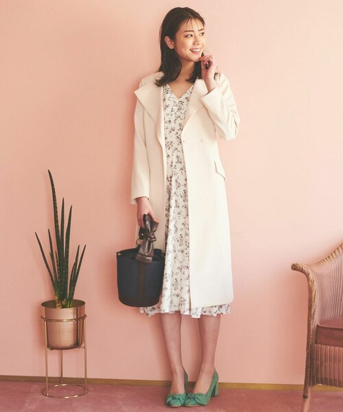 31 Sons de mode（トランテアン　ソン　ドゥ　モード）の「【SALE】フラワープリントワンピース（ワンピース/ドレス・レディース・オフホワイト/ライトグリーン/ブラック・36/38）」の3枚目の写真