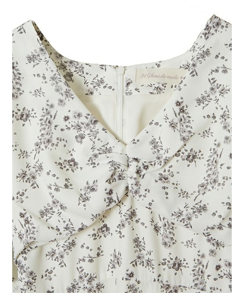 31 Sons de mode（トランテアン　ソン　ドゥ　モード）の「【SALE】フラワープリントワンピース（ワンピース/ドレス・レディース・オフホワイト/ライトグリーン/ブラック・36/38）」の15枚目の写真