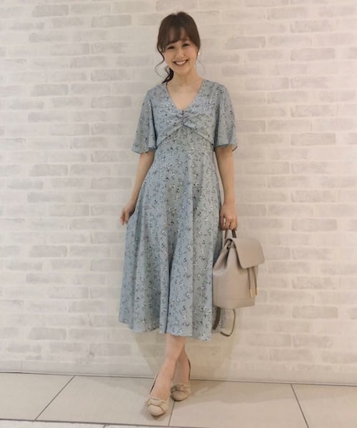 31 Sons de mode（トランテアン　ソン　ドゥ　モード）の「【SALE】フラワープリントワンピース（ワンピース/ドレス・レディース・オフホワイト/ライトグリーン/ブラック・36/38）」の8枚目の写真