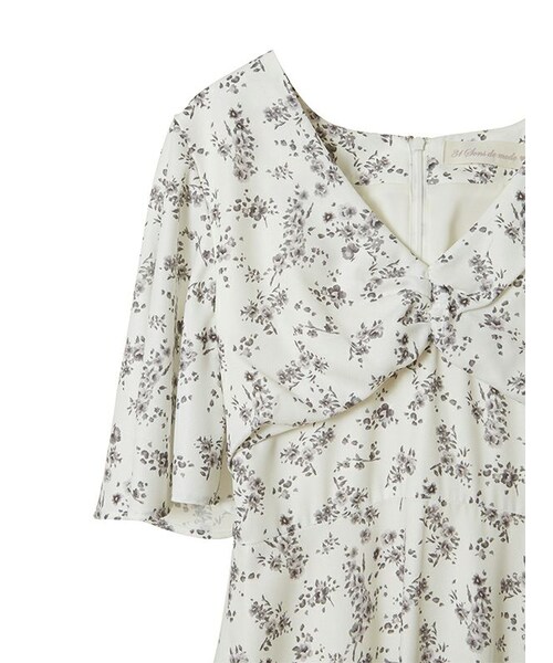 31 Sons de mode（トランテアン　ソン　ドゥ　モード）の「【SALE】フラワープリントワンピース（ワンピース/ドレス・レディース・オフホワイト/ライトグリーン/ブラック・36/38）」の13枚目の写真