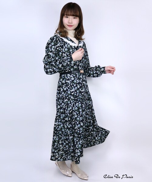 Par Avion パラビオン の 花柄タックワンピース ワンピース ドレス Wear