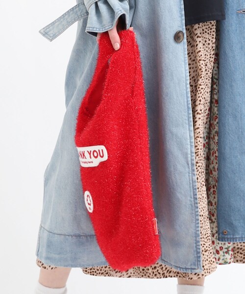 RNA（アールエヌエー）の「【3月中旬納期】E4674 ニットラメThank you bag（バッグ・レディース・シルバー/ターコイズ/レッド）」の20枚目の写真