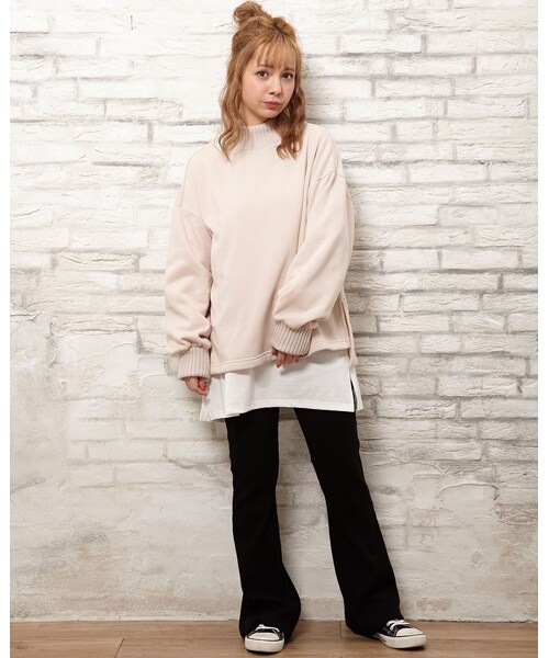 INGNI(イング)の「【春の新作】カットリブフレアーパンツ(パンツ・レディース・クロ・M)」の7枚目の写真