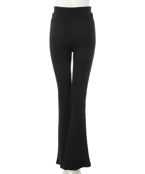 INGNI(イング)の「【春の新作】カットリブフレアーパンツ(パンツ・レディース・クロ・M)」の2枚目の写真