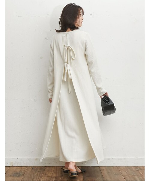 Re Edit リエディ の 10 11 会員様限定 日替わり60 Offタイムセール ランダムワッフルバックリボンマキシワンピース ワンピース ドレス Wear