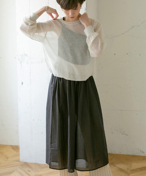 KBF（ケイビーエフ）の「ニットドッキングアシメワンピース（その他・レディース・BLACK/GREIGE/ICE GRAY・one）」の3枚目の写真