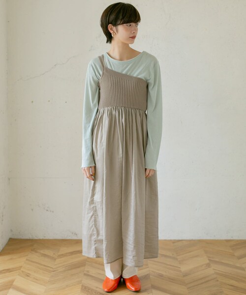 KBF（ケイビーエフ）の「ニットドッキングアシメワンピース（その他・レディース・BLACK/GREIGE/ICE GRAY・one）」の13枚目の写真