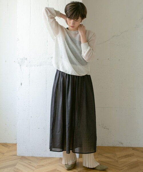 KBF（ケイビーエフ）の「ニットドッキングアシメワンピース（その他・レディース・BLACK/GREIGE/ICE GRAY・one）」の12枚目の写真