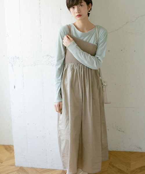 KBF（ケイビーエフ）の「ニットドッキングアシメワンピース（その他・レディース・BLACK/GREIGE/ICE GRAY・one）」の8枚目の写真