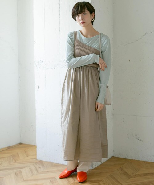 KBF（ケイビーエフ）の「ニットドッキングアシメワンピース（その他・レディース・BLACK/GREIGE/ICE GRAY・one）」の9枚目の写真