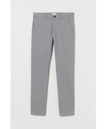 H&M | H&M - スキニーフィット コットンチノパンツ - グレー(チノパンツ)