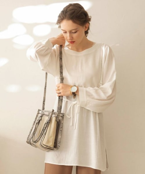 Crisp（クリスプ）の「クリアコンビバッグ[c3i2601b]（ショルダーバッグ・レディース・グレー/ホワイト・FREE）」の4枚目の写真