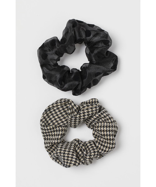 H&M（エイチ・アンド・エム）の「H&M - シュシュ 2個セット - ブラック