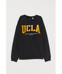 H&M | H&M - プリントスウェットシャツ - ブラック(スウェット)