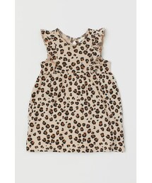 H&M | H&M - フリルトリムコットンワンピース - ベージュ(ワンピース)