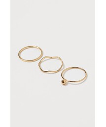H&M | H&M - ゴールドメッキリング 3個セット - ゴールド(リング)
