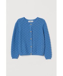 H&M | H&M - テクスチャードニットカーディガン - ブルー(カーディガン/ボレロ)