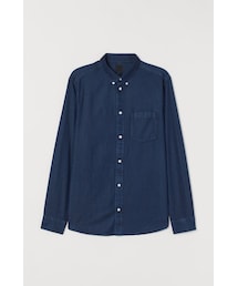 H&M | H&M - スリムフィット リヨセルブレンドシャツ - ブルー(シャツ/ブラウス)