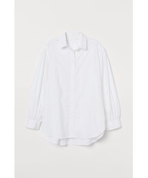 H&M | H&M - バルーンスリーブワイドシャツ - ホワイト(シャツ/ブラウス)