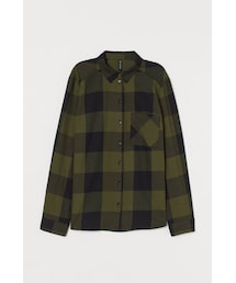 H&M | H&M - コットンシャツ - グリーン(シャツ/ブラウス)