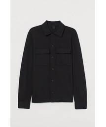 H&M | H&M - ジャージーシャツジャケット - ブラック(ダウンジャケット/コート)