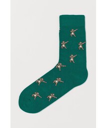 H&M | H&M - パターンソックス - グリーン(ソックス/靴下)