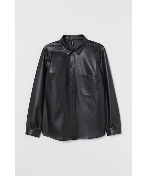 レザーシャツ Mサイズ 黒 H&M（エイチ・アンド・エム）の「H&M - H&M+ フェイクレザー