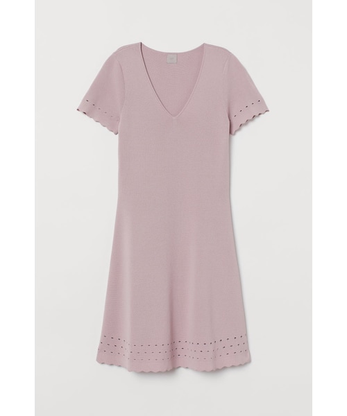 H M エイチ アンド エム の H M ファインニットワンピース ピンク ワンピース Wear