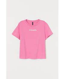 H&M - プリントTシャツ - ピンク