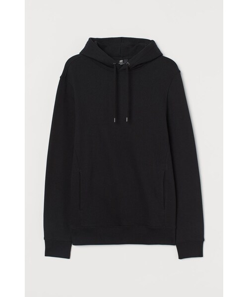 H&M(エイチ・アンド・エム)の「H&M - レギュラーフィット スウェットパーカ - ブラック(パーカー・メンズ・ブラック・XS/S/M/XL/L)」の1枚目の写真