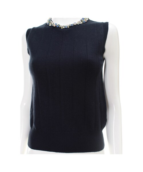 31 Sons de mode（トランテアン　ソン　ドゥ　モード）の「★新作★ネックビジュークルーネックノースリーブプルオーバー《予約アイテム》（ニット・プルオーバー・レディース・ブラック/オフホワイト/ピンク/ネイビー・３６）」の10枚目の写真