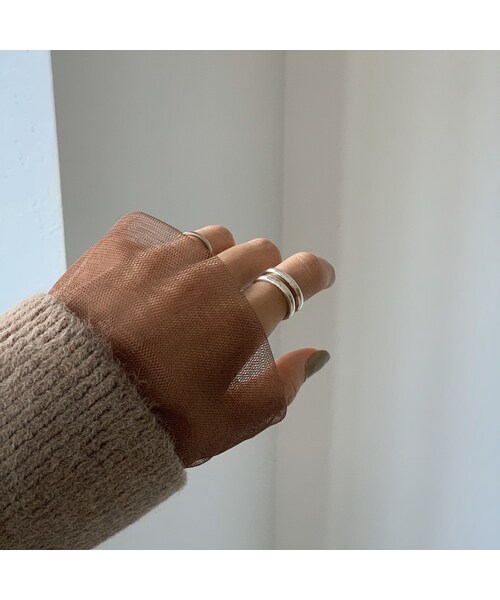 Lavish Gate（ラヴィッシュゲート）の「nh-tops-02146　チュールドッキング カットソー　ブラウン（Tシャツ/カットソー・レディース・その他）」の10枚目の写真