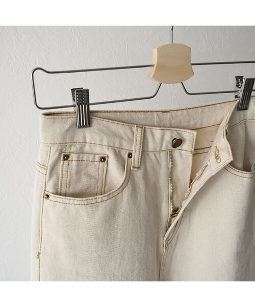 Lavish Gate（ラヴィッシュゲート）の「bottoms-02058　セミワイド　ハイウエスト ストレートデニム　オフホワイト（デニムパンツ・レディース・その他）」の11枚目の写真