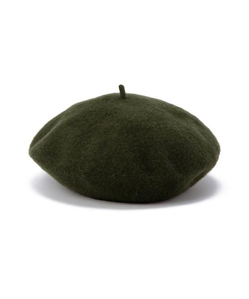DOUBLE NAME（ダブルネーム）の「ウール無地ベレー帽（ファッション雑貨・ブラック/ネイビー/カーキ/ベージュ/カラシ・FREE）」の3枚目の写真