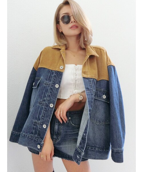 GYDA(ジェイダ)の「コーデュロイドッキングスカートライクショーパン(デニムスカート・アイスブルー/ブルー・M/XS/S)」の9枚目の写真