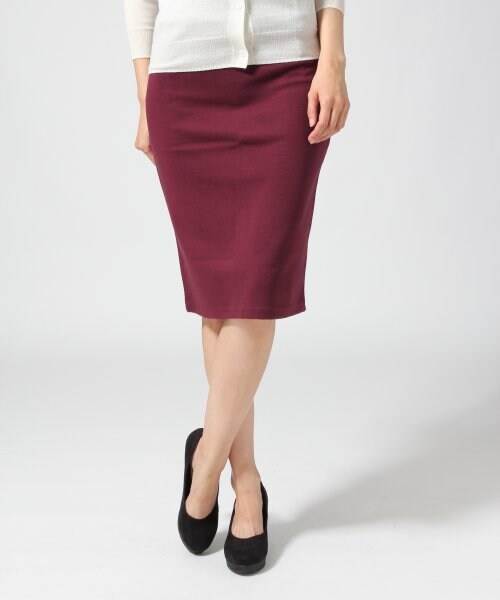 GLOBAL WORK(グローバルワーク)の「カットペンシルスカート14FW(スカート・レディース・ブラック09/ワインレッド38/ネイビー×グリーンボーダー88・S/M/L)」の3枚目の写真