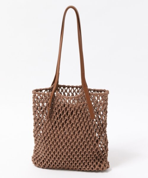 LOWRYS FARM（ローリーズファーム）の「キンチャクツキマクラメトート（バッグ・アイボリー/ベージュ/ブラウン）」の4枚目の写真