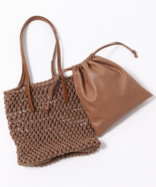 LOWRYS FARM（ローリーズファーム）の「キンチャクツキマクラメトート（バッグ・アイボリー/ベージュ/ブラウン）」の8枚目の写真
