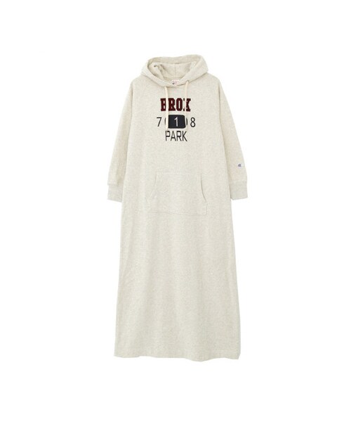 URBAN RESEARCH DOORS(アーバンリサーチドアーズ)の「Champion×DOORS フーデッドスウェットマキシワンピース(ワンピース/ドレス・レディース・GREY/OATMEAL・M)」の1枚目の写真