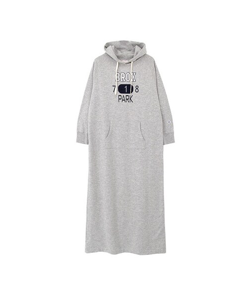 URBAN RESEARCH DOORS(アーバンリサーチドアーズ)の「Champion×DOORS フーデッドスウェットマキシワンピース(ワンピース/ドレス・レディース・GREY/OATMEAL・M)」の2枚目の写真
