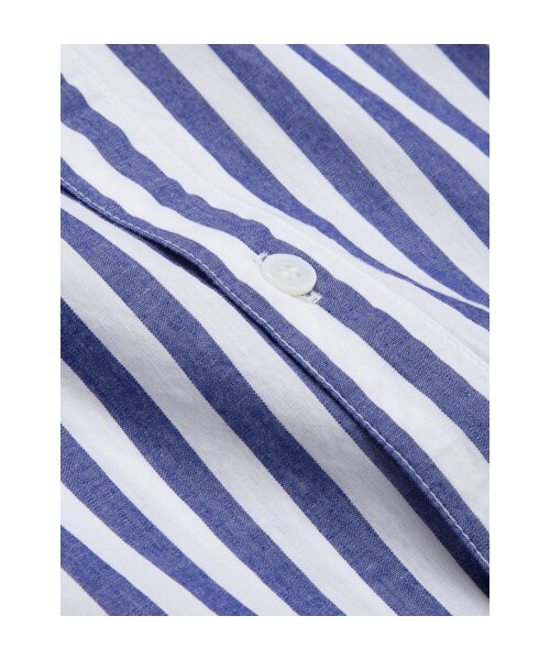 w closet（ダブルクローゼット）の「シャンブレーボリューム袖シャツワンピース（ワンピース/ドレス・レディース・サックス/オフホワイト×ブルー/ネイビーブルーベース・FREE）」の10枚目の写真