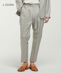 LIDNM | WOOL CHECK SLACKS(スラックス)