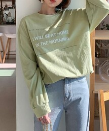 DHOLIC | ラウンドネックレタリングTシャツ(Tシャツ/カットソー)