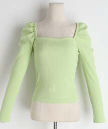 DHOLIC | スクエアリブパフTシャツ(Tシャツ/カットソー)