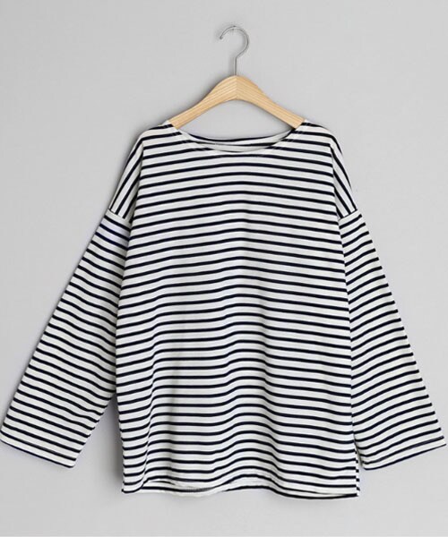 DHOLIC（ディーホリック）の「ルーズボーダーTシャツ（Tシャツ/カットソー・レディース・ブラック/ブルー/グリーン・FREE）」の3枚目の写真