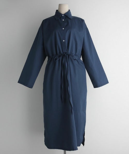 DHOLIC（ディーホリック）の「ドロストシャツワンピース（シャツワンピース・レディース・グリーン/ベージュ/ブルー・FREE）」の3枚目の写真