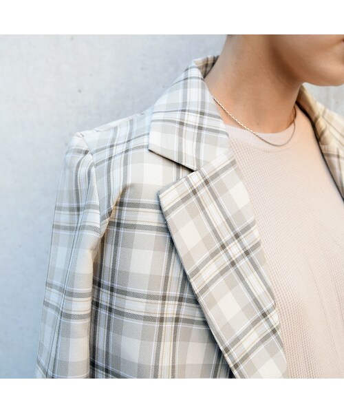 no brand（ノーブランド）の「チェックダブルJK（テーラードジャケット・レディース・その他）」の4枚目の写真