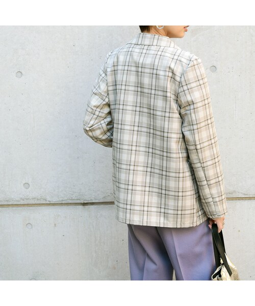 no brand（ノーブランド）の「チェックダブルJK（テーラードジャケット・レディース・その他）」の6枚目の写真
