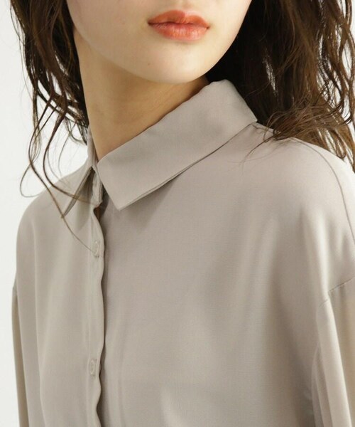 OZOC（オゾック）の「[洗える]バックプリーツシャツワンピース